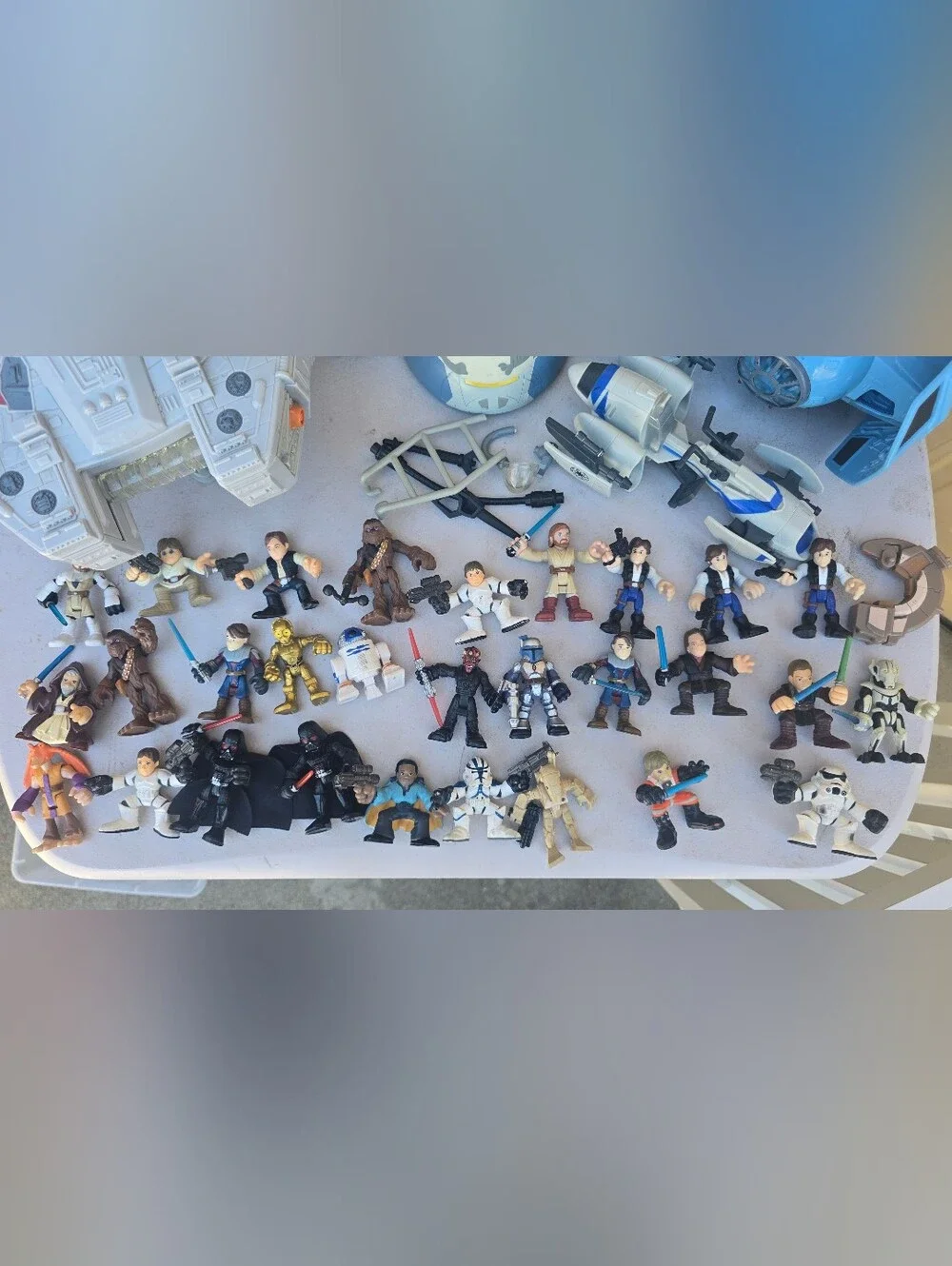 Star Wars Action Figure & Vehicle Lot - Blue, White, Gray